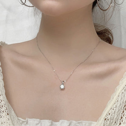 925 Sterling Silver Hexagram Snowflake Necklace with 1ct D Color Moissanite & Adjustable Cross Chain, 0.05µm White Gold Plated/Yellow Gold Plated
