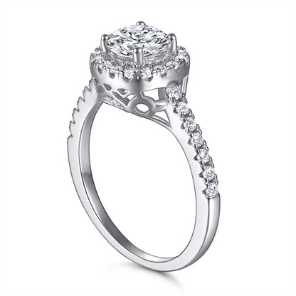 925 Sterling Silver Index Finger Ring - Minimalist Wedding Band with Zircon Accents