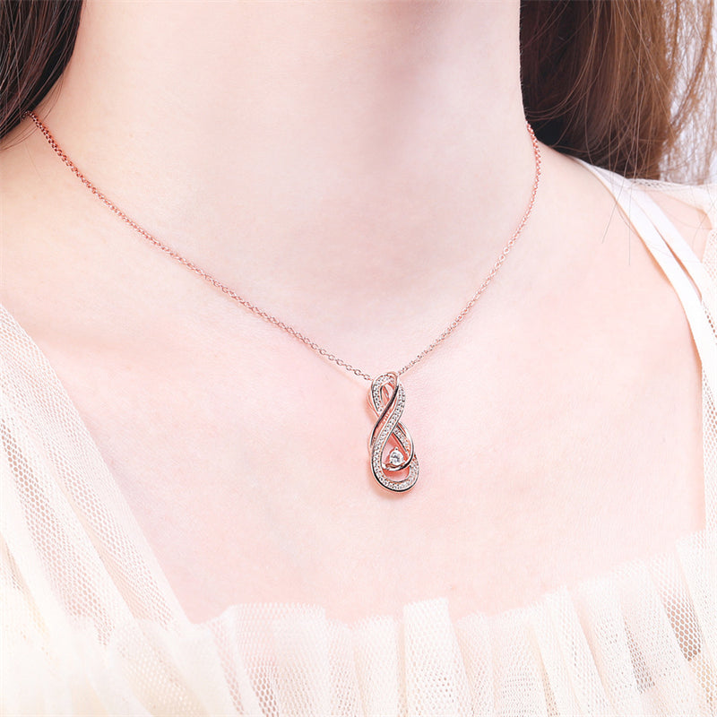 925 Sterling Silver Infinity Pendant Necklace - Modern Figure 8 Design