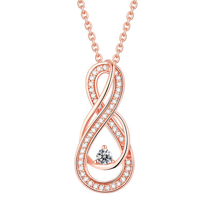 925 Sterling Silver Infinity Pendant Necklace - Modern Figure 8 Design