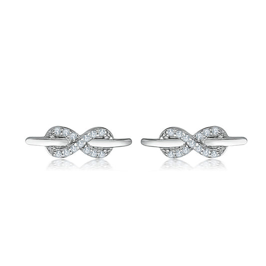 925 Sterling Silver Infinity Symbol Earrings – Dainty Zircon Love Knot Studs