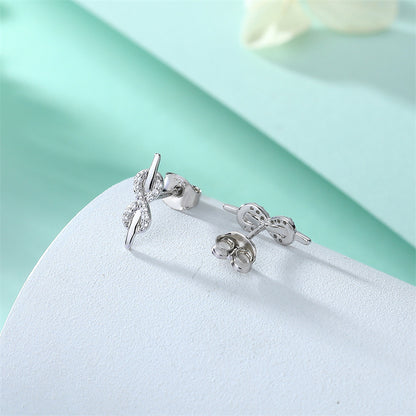 925 Sterling Silver Infinity Symbol Earrings – Dainty Zircon Love Knot Studs