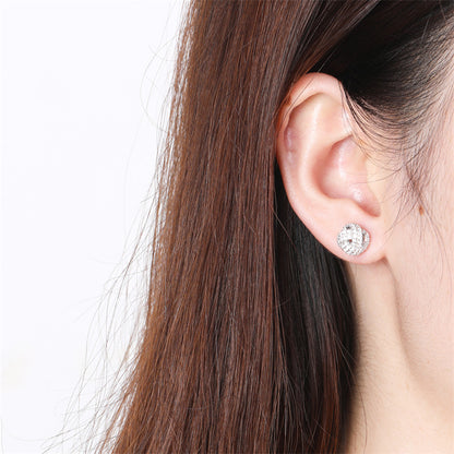 925 Sterling Silver Knit Ball Stud Earrings – Korean-Inspired Geometric Jewelry