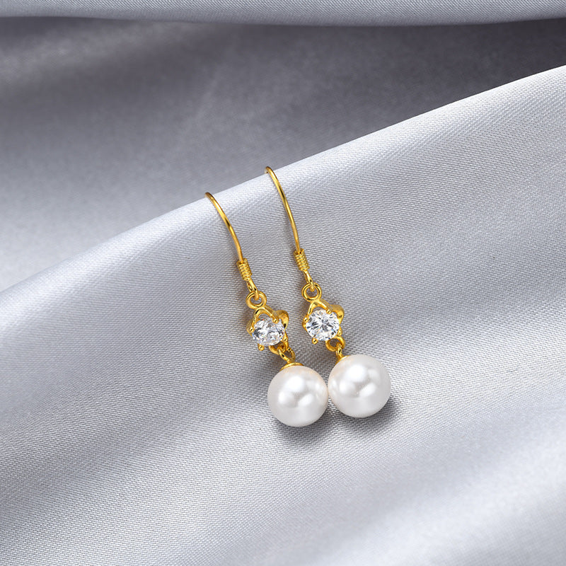925 Sterling Silver Korean Style Hoop Earrings - Minimalist Round Geometric Ear Hooks for Women
