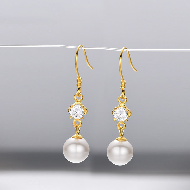 925 Sterling Silver Korean Style Hoop Earrings - Minimalist Round Geometric Ear Hooks for Women