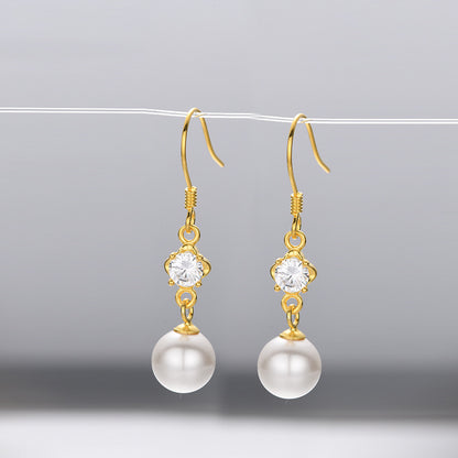 925 Sterling Silver Korean Style Hoop Earrings - Minimalist Round Geometric Ear Hooks for Women