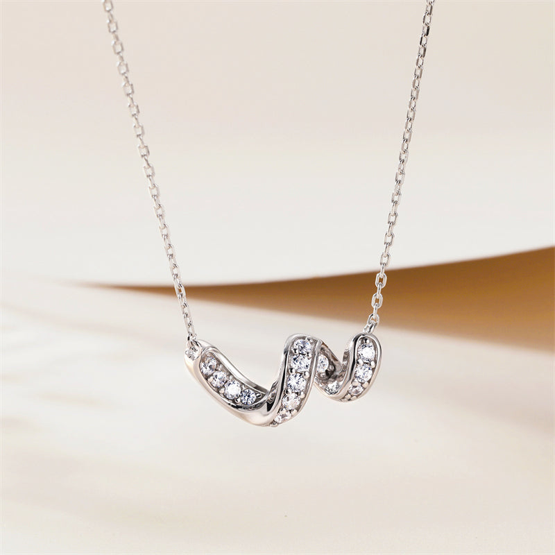 925 Sterling Silver Letter Pendant Necklace - Modern Personalized Collarbone Chain