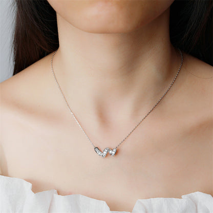 925 Sterling Silver Letter Pendant Necklace - Modern Personalized Collarbone Chain