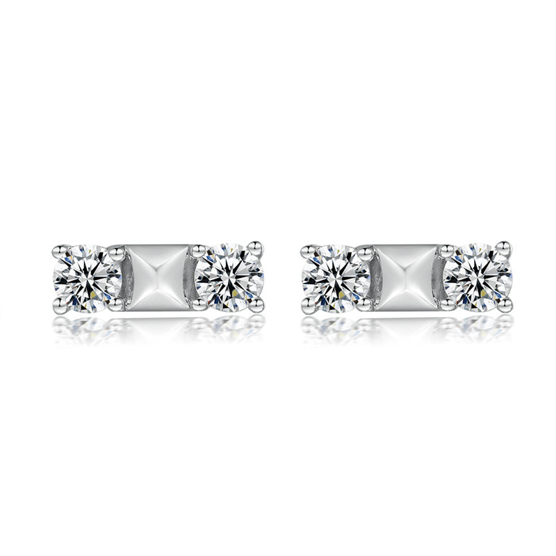 925 Sterling Silver Letter Stud Earrings for Women Elegant Zircon Initial Jewelry White Gold Plated