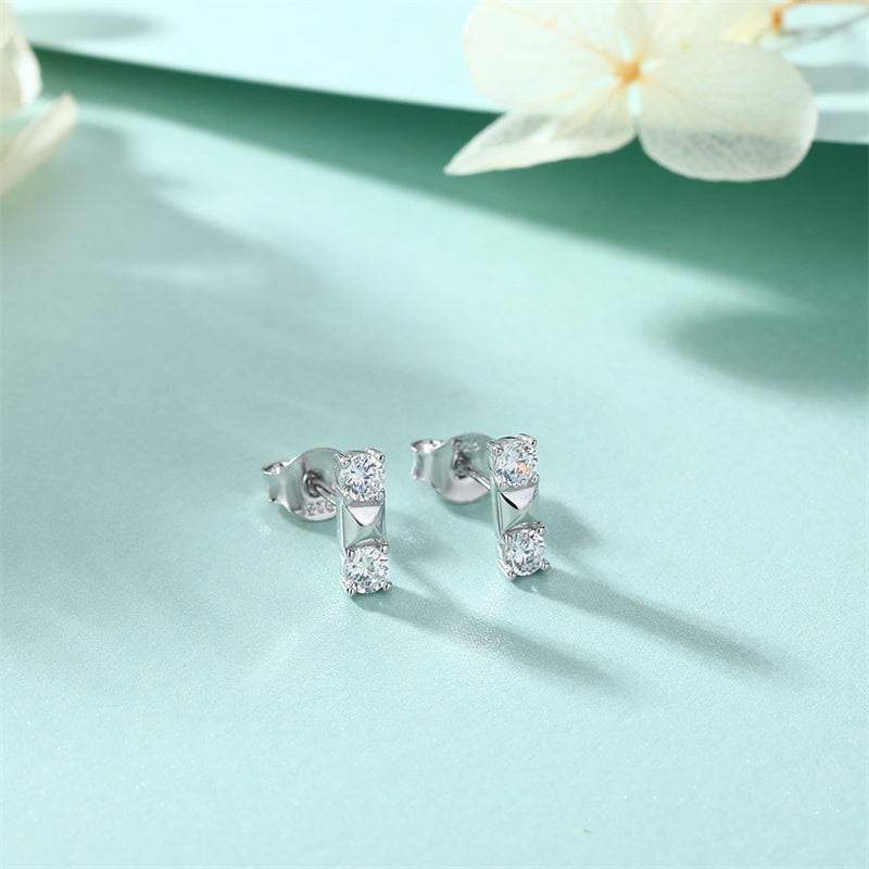 925 Sterling Silver Letter Stud Earrings for Women Elegant Zircon Initial Jewelry White Gold Plated