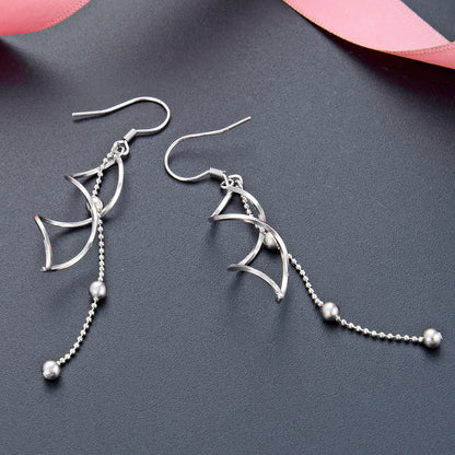 925 Sterling Silver Light Luxury Hook Earrings - 2.5g Minimalist Dangle Earrings for Women