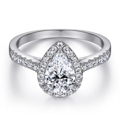 925 Sterling Silver Marquise & Teardrop Stackable Ring Set – Elegant Zircon Wedding Jewelry