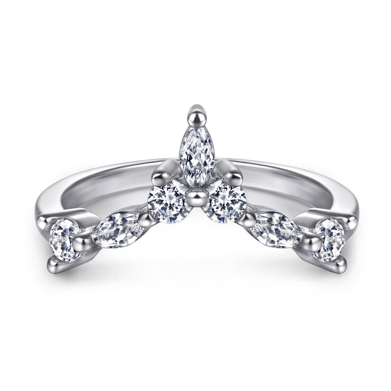 925 Sterling Silver Marquise & Teardrop Stackable Ring Set – Elegant Zircon Wedding Jewelry