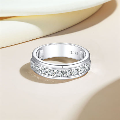 925 Sterling Silver Men's Wide Band Ring - Premium European-Style Statement Piece