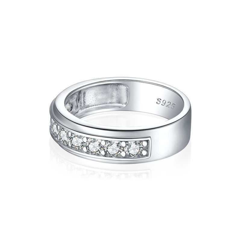 925 Sterling Silver Men's Wide Band Ring - Premium European-Style Statement Piece