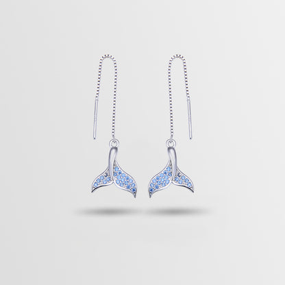 925 Sterling Silver Mermaid Tail Stud Earrings for Women - Minimalist Fashion Earrings with Plastic Backs