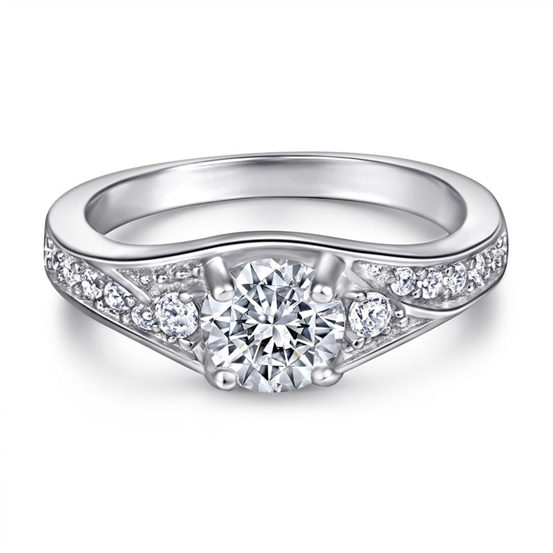925 Sterling Silver Minimalist Ring Set – Modern Geometric Zircon Stackable Bands