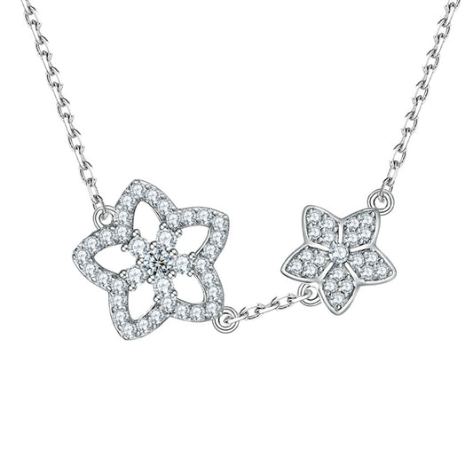 925 Sterling Silver Minimalist Star Pendant Necklace - Dainty Everyday Collarbone Chain
