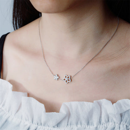925 Sterling Silver Minimalist Star Pendant Necklace - Dainty Everyday Collarbone Chain