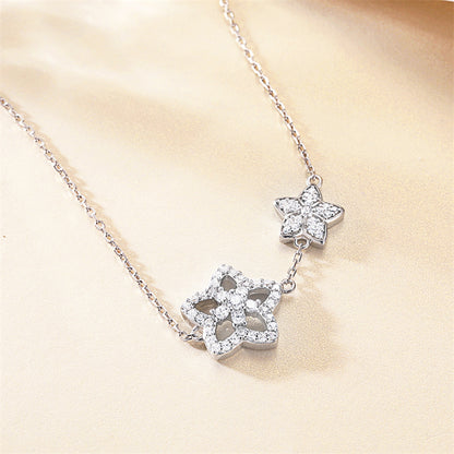 925 Sterling Silver Minimalist Star Pendant Necklace - Dainty Everyday Collarbone Chain