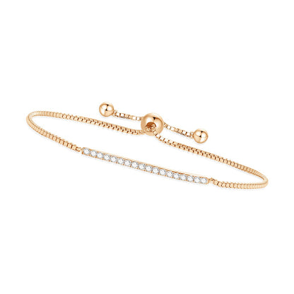 925 Sterling Silver Moissanite Bracelet - Elegant Geometric Jewelry with Fringe Detailing