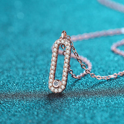 925 Sterling Silver Oval Cluster Pendant Necklace - 0.28CT Moissanite European Minimalist Chain