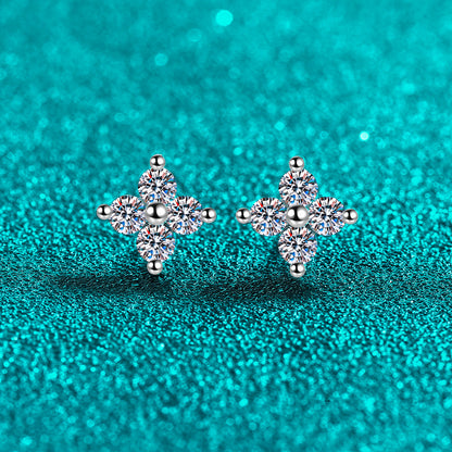 925 Sterling Silver PT950 Gold Plated Star Moissanite Stud Earrings - 0.8CT Ethereal Celestial Jewelry