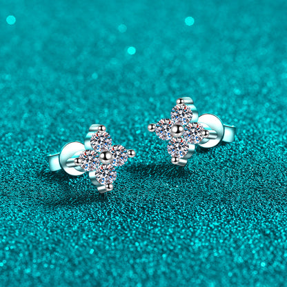 925 Sterling Silver PT950 Gold Plated Star Moissanite Stud Earrings - 0.8CT Ethereal Celestial Jewelry