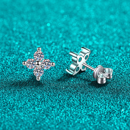 925 Sterling Silver PT950 Gold Plated Star Moissanite Stud Earrings - 0.8CT Ethereal Celestial Jewelry