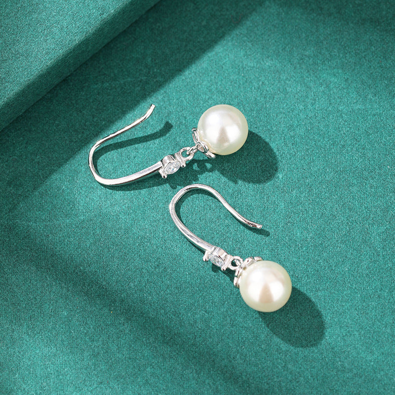 925 Sterling Silver Pearl Stud Earrings - Minimalist Everyday Jewelry for Women (Pair)