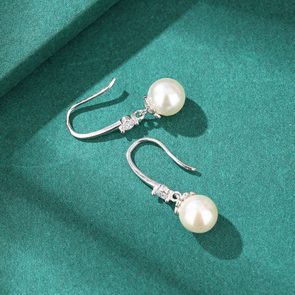 925 Sterling Silver Pearl Stud Earrings - Minimalist Everyday Jewelry for Women (Pair)
