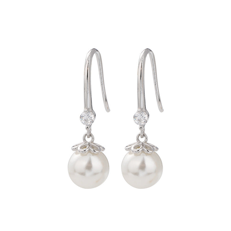 925 Sterling Silver Pearl Stud Earrings - Minimalist Everyday Jewelry for Women (Pair)