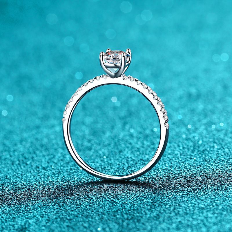 925 Sterling Silver "Pigeon Egg" Solitaire Engagement Ring | 1-2ct Oval Moissanite