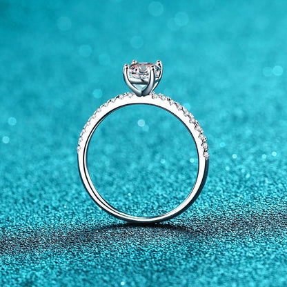 925 Sterling Silver "Pigeon Egg" Solitaire Engagement Ring | 1-2ct Oval Moissanite