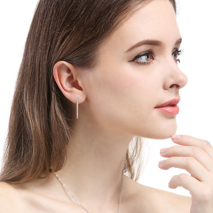 925 Sterling Silver Plated Bear Stud Earrings - 1.6g Light Luxury Animal Earrings with Plastic Backs