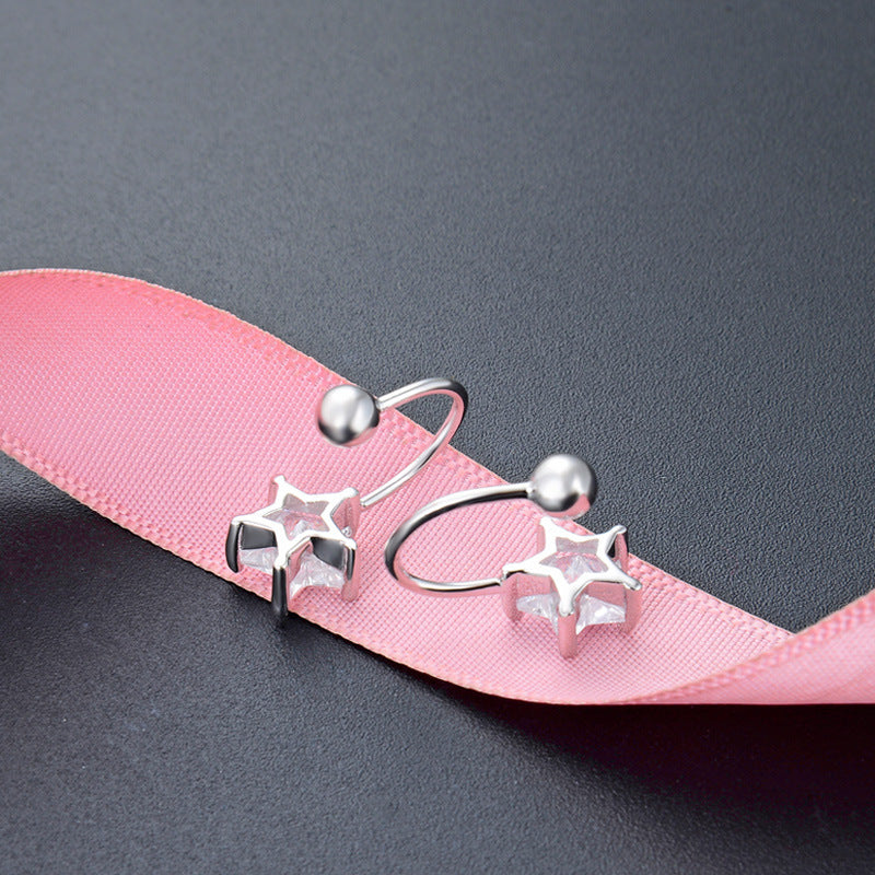 925 Sterling Silver Plated Cartoon Ear Cuffs - Non-Piercing Clip-On Earrings for Women