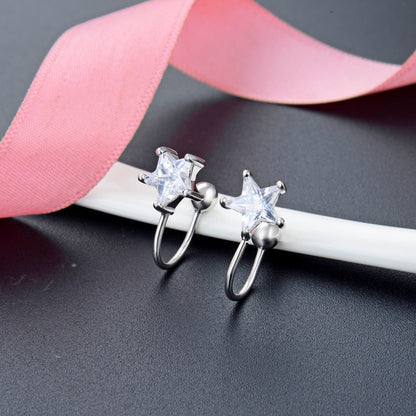 925 Sterling Silver Plated Cartoon Ear Cuffs - Non-Piercing Clip-On Earrings for Women