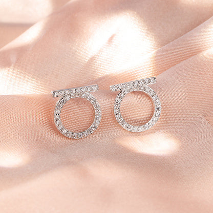 925 Sterling Silver Plated Circle Stud Earrings - Minimalist Hoop Earrings for Women with Plastic Backs