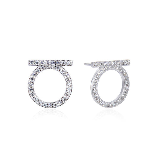 925 Sterling Silver Plated Circle Stud Earrings - Minimalist Hoop Earrings for Women with Plastic Backs