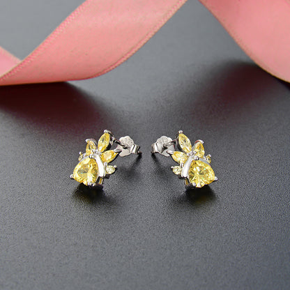 925 Sterling Silver Plated Geometric Drop Earrings - Korean Style Modern Dangle Earrings for Women