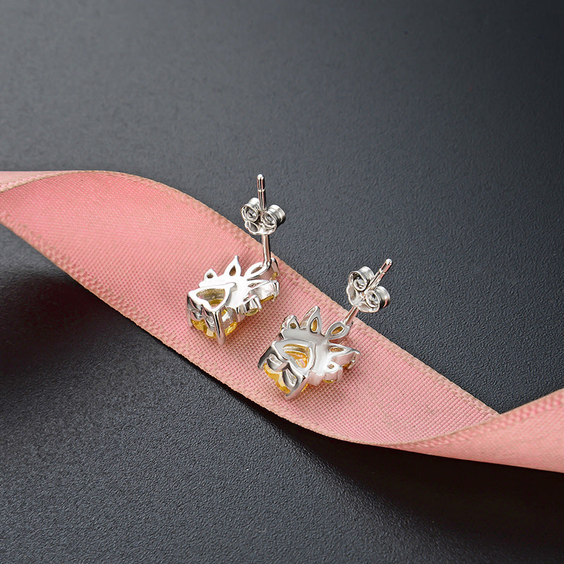 925 Sterling Silver Plated Geometric Drop Earrings - Korean Style Modern Dangle Earrings for Women