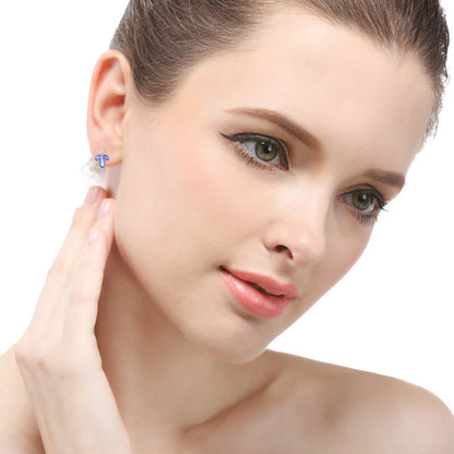 925 Sterling Silver Plated Korean Style Stud Earrings - 1.1g Minimalist Earrings with Plastic Backs