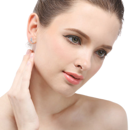 925 Sterling Silver Plated Minimalist Stud Earrings - 0.8g Ins Style Earrings with Plastic Backs, Simple & Trendy