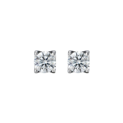 925 Sterling Silver Plated Round Stud Earrings-Minimalist Geometric Design for Women (1ct)