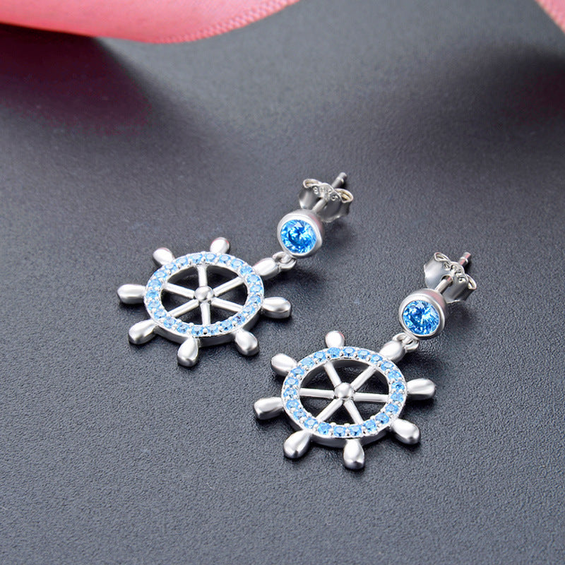 925 Sterling Silver Plated Stud Earrings - 2.6g Professional Office Lady Style with Plastic Backs