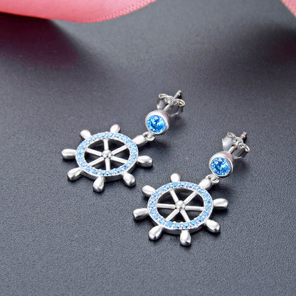 925 Sterling Silver Plated Stud Earrings - 2.6g Professional Office Lady Style with Plastic Backs