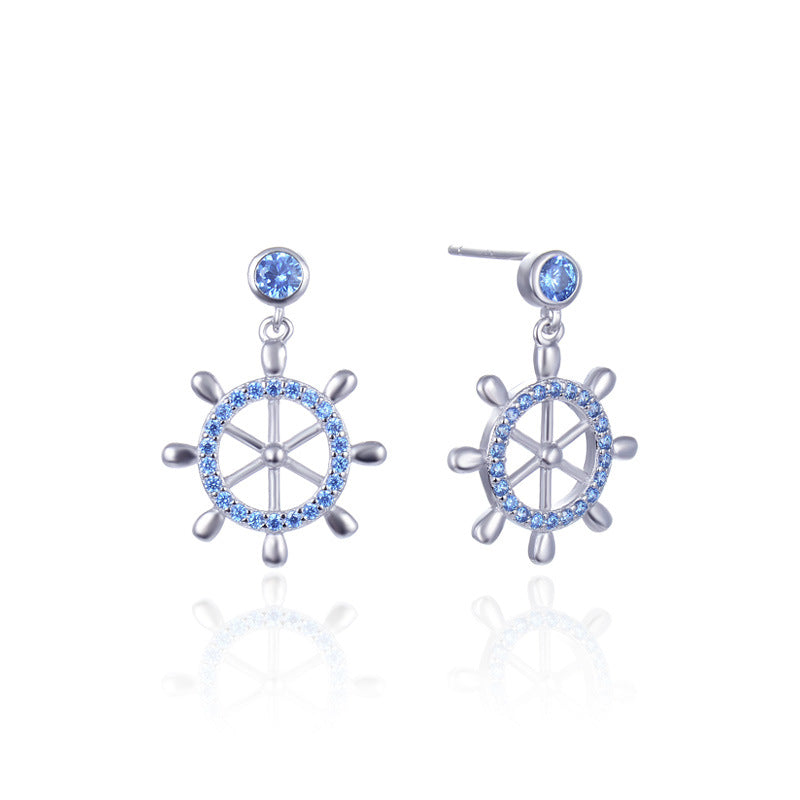 925 Sterling Silver Plated Stud Earrings - 2.6g Professional Office Lady Style with Plastic Backs