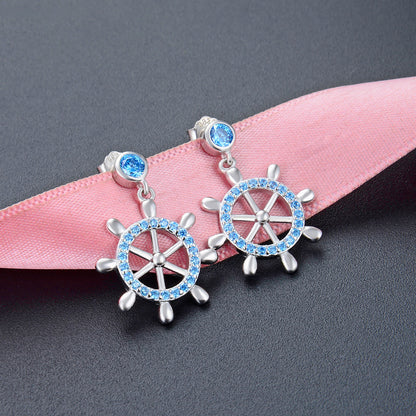 925 Sterling Silver Plated Stud Earrings - 2.6g Professional Office Lady Style with Plastic Backs