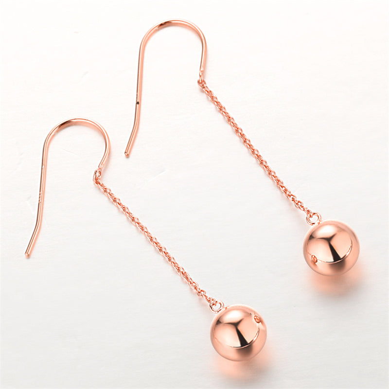 925 Sterling Silver Polished Ball Drop Earrings – Minimalist Pearl Dangle Jewelry