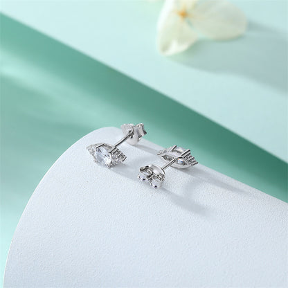925 Sterling Silver Prong-Set Square Stud Earrings – Modern Geometric Zircon Design